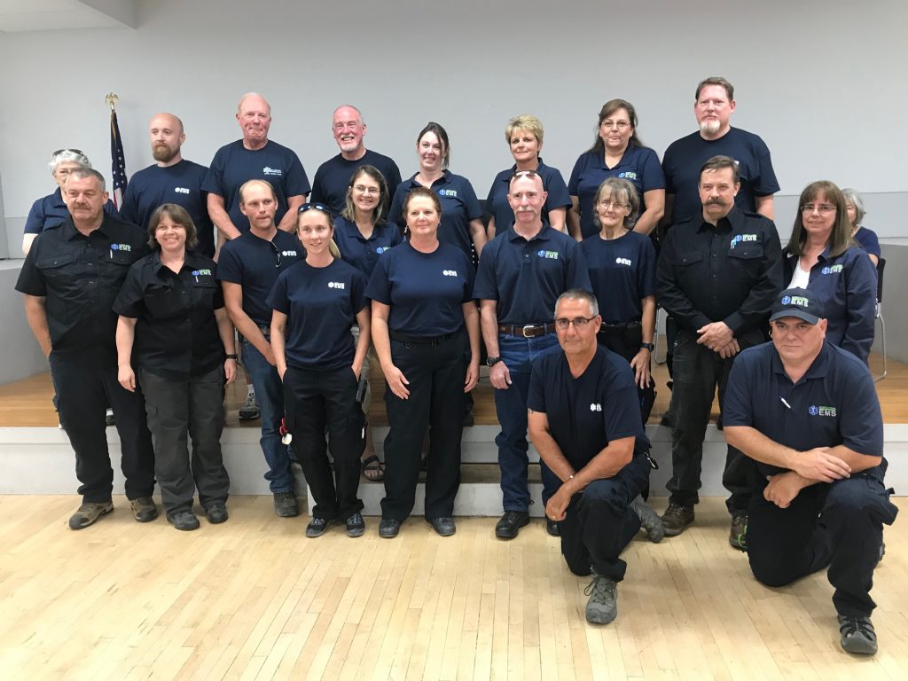 nf-ems-team Group of North Fork EMS Team members wearing matching logo shirts.
